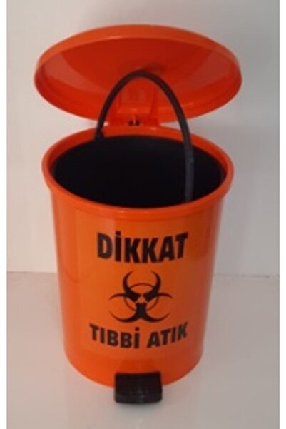 Şenyayla Plastik Tıbbi Atık Kovası 10 Lt Turuncu Pedallı Ücretsiz Kargo