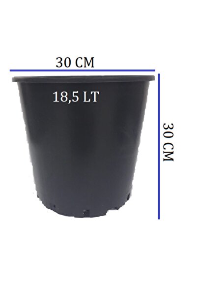 Ekodoğa Üretim Saksısı 1 Adet 30x30 Cm 18,5 Lt Plastik Saksı Siyah Üretim Saksı Bitki Saksısı