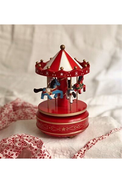 Genel Markalar Nostaljik Atlı Karınca Müzik Kutusu Kırmızı