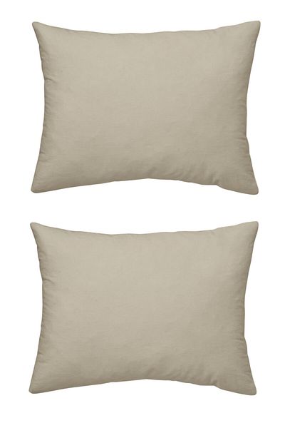 makiteks Μπεζ Χρώμα 100% Βαμβάκι 2 Τεμάχια 50x70 Μαξιλαροθήκη