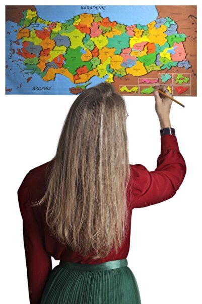 Buffer ملصق حائط ملون لخريطة تركيا لا يحتاج إلى لاصق مغناطيسي 118 سم * 56 سم