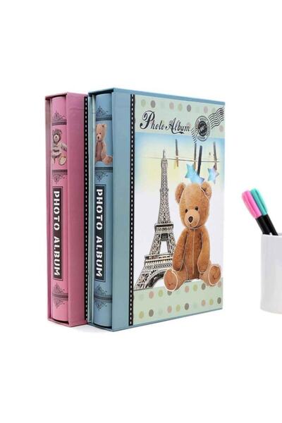 Generic Brand Sh Album 200 de bucăți, 10x15, cu cutie, album foto albastru cu...