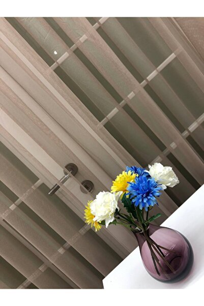 Esse Home Mink Color Grek Tulle Curtain - Honeycomb Floor, 250x260, Sparse Pleat, 1/2