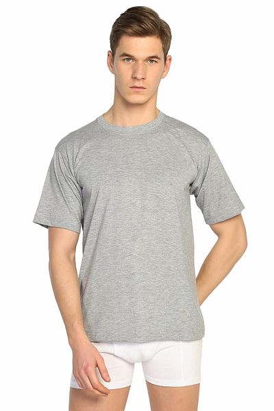 Tutku Men's Gray Combed Cotton Crew Neck Half Sleeve Undershirt 6 Pack (model No-0105)