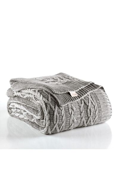 Betires Home Knitted Double Blanket Gray