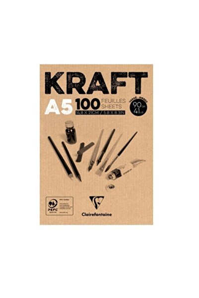 Clairefontaine Kraft 90 г багатофункціональний блокнот для малювання, 100 сто...