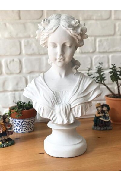 Sevimli Şeyler ?boyanabilir Ham Polyester Ophelia Kadın Büst, Heykel, Biblo
