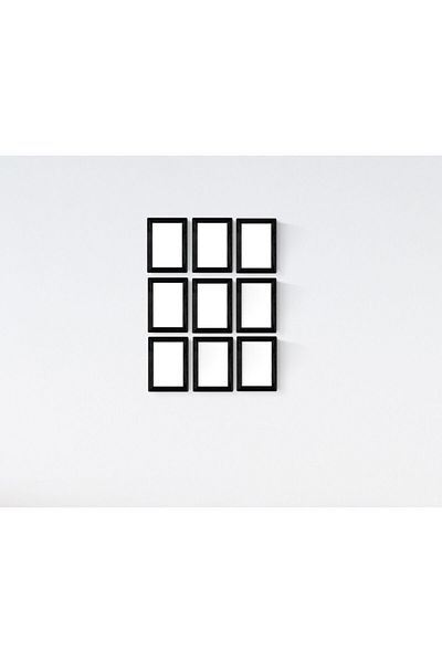 YED Frame 9-Piece Black Frame Set - 10X15Cm for Photos