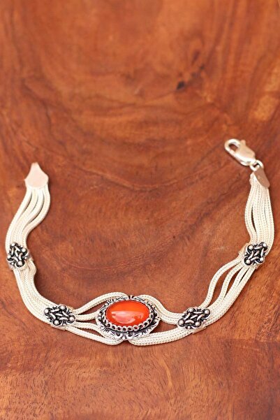 Artuklu Telkari Mardin Midyat Hasırı Elişi Akik Taşlı Asur Model Gümüş Bileklik