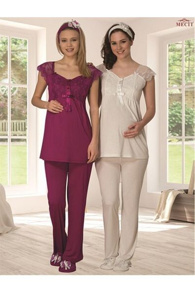 Mecit 1613 Maternity Maternity Pajamas with Hanging Laces