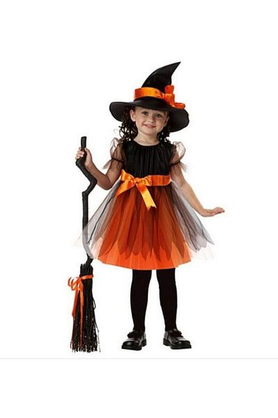 tahtakale marketi Παιδική στολή μάγισσας για το Halloween Πορτοκαλί γλυκό μάγισσα