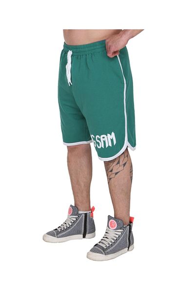 Big Sam Green Relaxed Cut Cotton Shorts 1389
