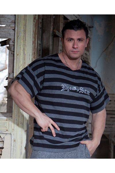 Big Sam Black Striped Loose Fit T-Shirt 2781