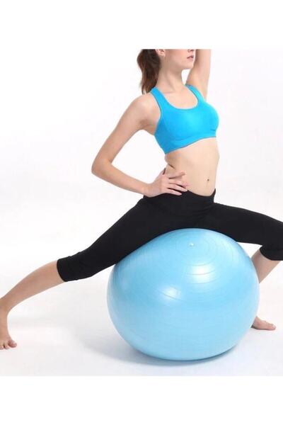 Leyaton Pilates Topu 65 Cm Mavi -top Şişirme Pompası