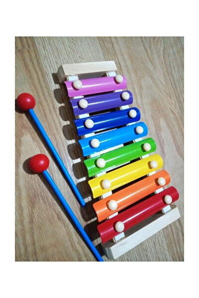 AyasEğiticiOyuncak Ksilofon Ahşap Sesli Selefon Oyuncak 8 Nota 8 Ton 25 Cm 8 ...