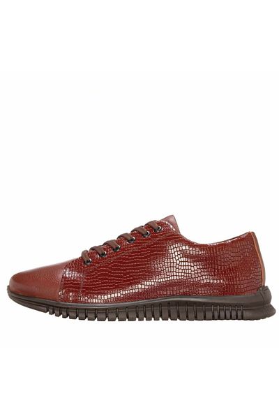 İriadam N1011 Coffee Tied Large Size Men's Sports Shoes Comfortable Wide Mold Rubber Sole