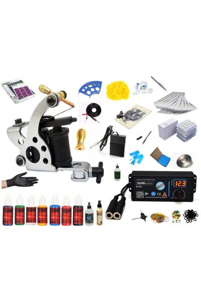 XLINETATTOO Xl-499 Sılver Poınt Tattoo Dijital Tattoo Dövme Makinası Seti Pro...