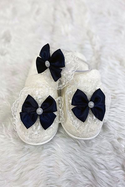 lohusahamile Lh 337 Navy Blue Maternity Crown and Slippers Set