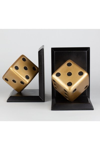 Gift Garden Decorative Dice Figured Book Holder Gold