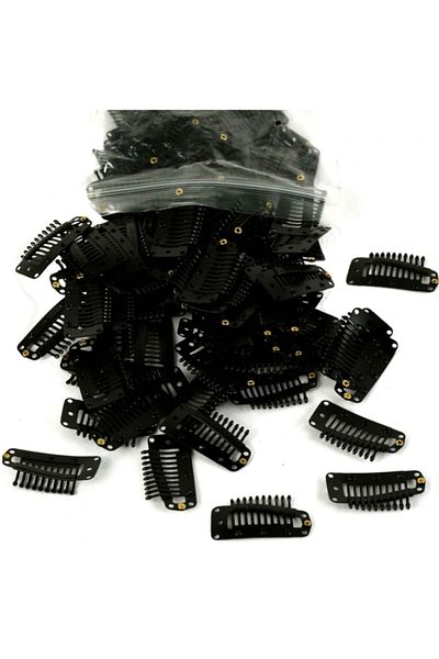 AYTUĞ PERUK Korean Production / Hair Clip / Snap Clip - Ch / 8 - Black - 10 Pieces