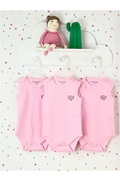 CEMRE BEBE 3 Pieces Monthly and Year Old Cotton Snap-On Bodysuit for Girls and Boys Baby Snap-On Bodysuit