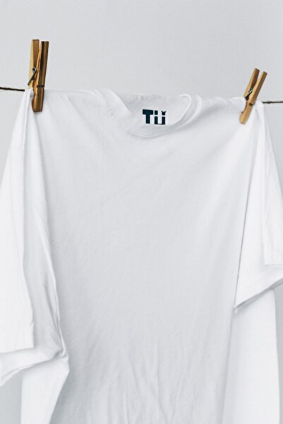 TÜşört تي شيرت أبيض أساسي 100% قطن برقبة دائرية