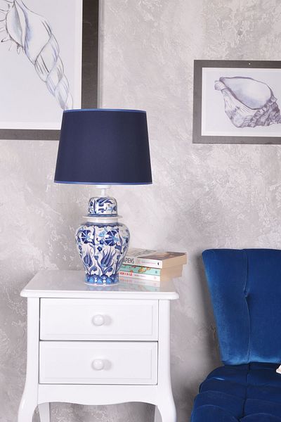 Qdec Bleu Blanc Shah Vase Lampshade Turquoise Tulip Carnation Blue