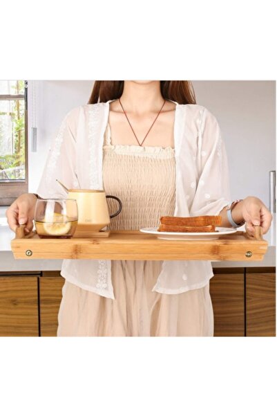 entarzlife Luxury Bamboo Footed Tray