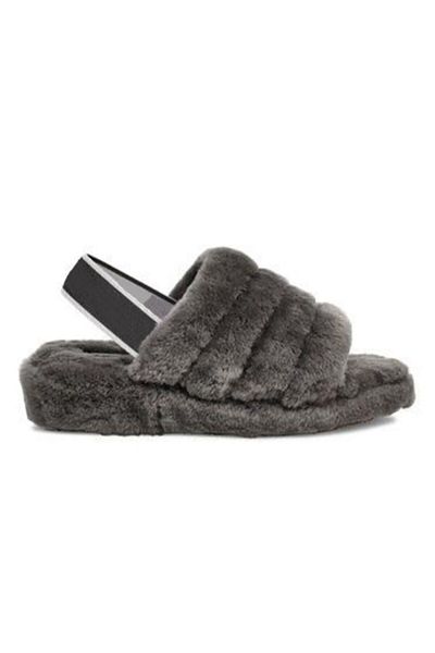 BAHELS Papuci / Sandale cu talpă Eva cu detaliu din cauciuc cu blană