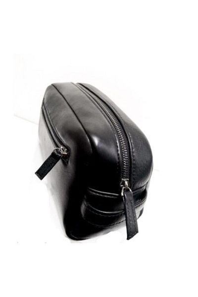 Veskemann Arne Black Genuine Leather Shaving Care Bag