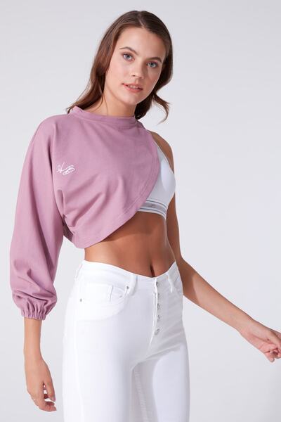 BERFUĞ KIRAN Asimetrik Kesimli Uzun Kollu Eşofman Üstü