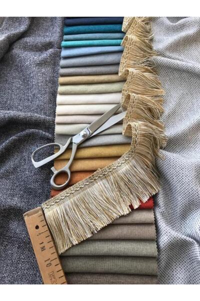 Saççax Exclusive Altın-ekru Renk Perde Püskülü Samba Saçak