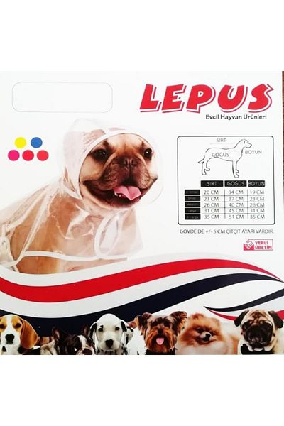 Lepus Transparent Raincoat with Dog Orange Strip Xlarge