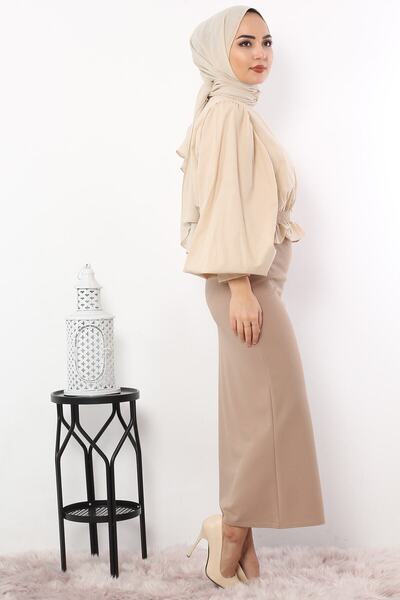 Tesettür Dünyası Mink Pencil Skirt - Tsd0291 Model