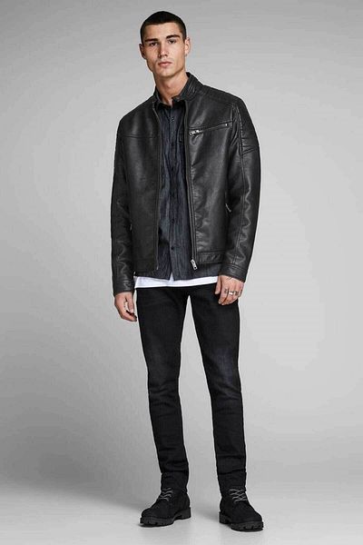 Jack & Jones Jcorocky Jacket Noos Men's Leather Coat and Jacket Black