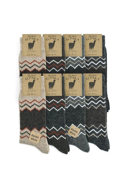 Go With Alaska Natural Alpaca Wool Mix Soft Wool Winter Socks 8 Pairs
