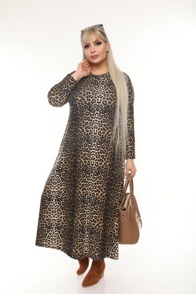 Şirin Butik Γυναικείο φόρεμα με μοτίβο λεοπάρ σε μεγάλο μέγεθος