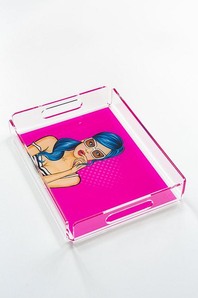 Queen Bee İstanbul Pop Art4 Plexiglass Tray 30cm X 22 Cm