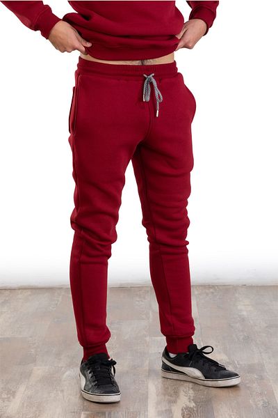 Raf Coll Men's Single Bottom Claret Red Three Thread Cuffed