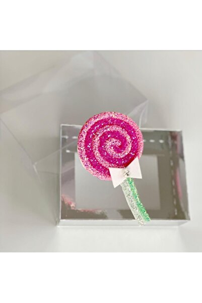 QUEEN AKSESUAR Pink Glitter Shiny Large Cute Lollipop Candy Special Design Collet Buckle