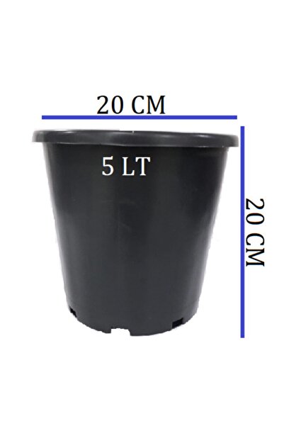 Ekodoğa Üretim Saksısı 3 Adet 20x20 Cm 5 Lt Plastik Saksı Siyah Üretim Saksı ...