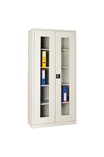 JESSAN OFİS Gri 198'lik Camlı Dosya Dolabı