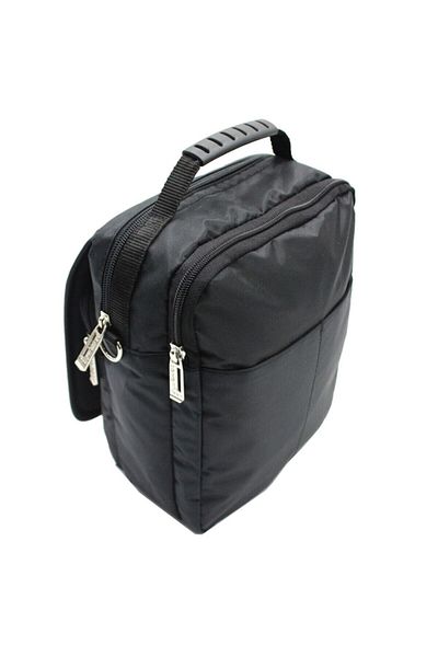 SEVENTEEN Men's Black Multi-Compartment Bag with Hand and Shoulder Strap