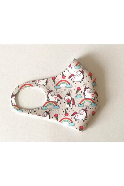 Nclubshop Unicornlu Oeko-tex Sertifikalı Yıkanabilir Çocuk Maskesi