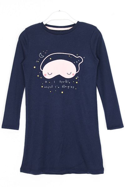 DobaKids Girl's Winter Nightgown 1 - 7 Years Old Navy Blue