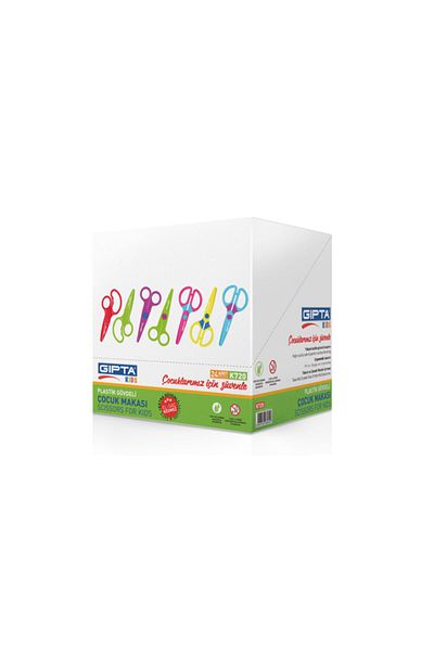 Gıpta 7-Color 24-Piece Plastic Blunt Tip Children's Scissors - K7200