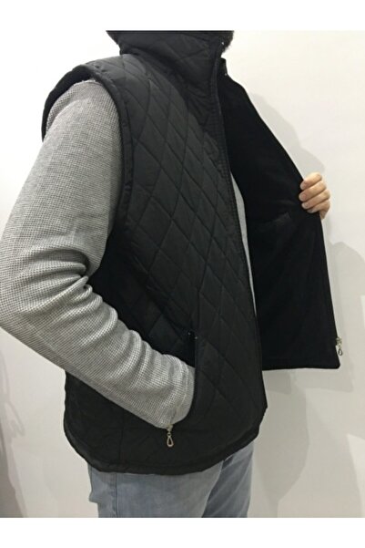 ADALILAR İŞ ELBİSELERİ Quilted Fleece Anorak Puffer Vest (Black)