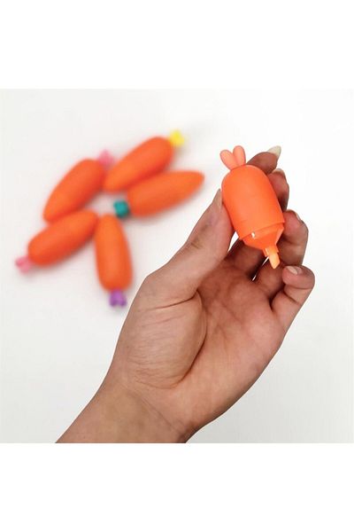 Techno phone Cute Carrot Highlighter Set (6 Pieces) Orange Purple Blue Yellow Pink Green
