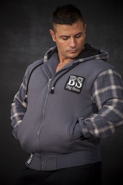 Big Sam Gray Hooded Winter Tracksuit Top 3588