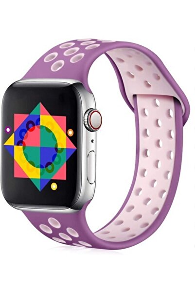 Cimricik Apple Watch Kordon 2 3 4 5 Seri 38 Mm Ve 40 Mm Delikli Spor Silikon ...